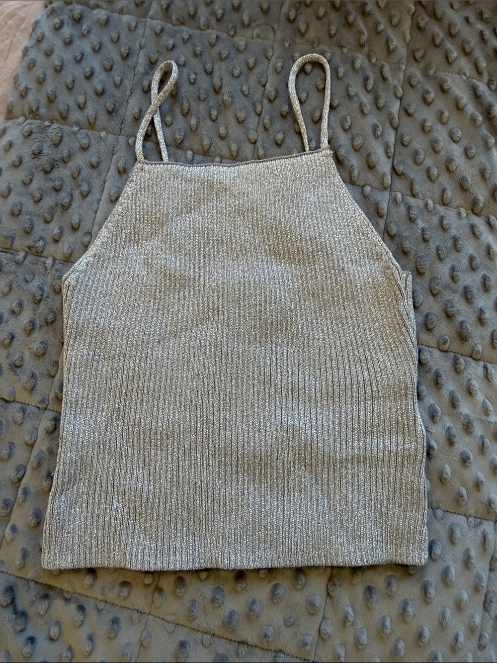 H&M Silver Gray Ribbed Knit Cami